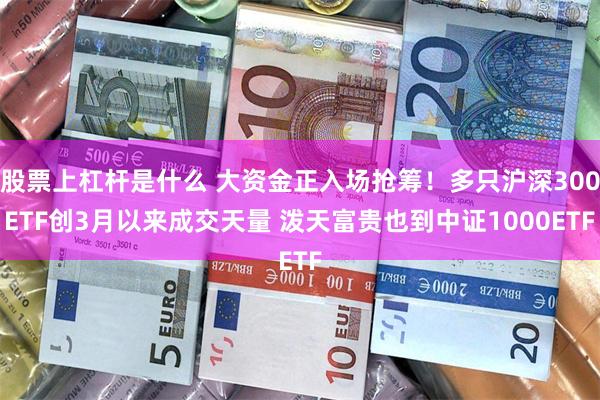 股票上杠杆是什么 大资金正入场抢筹！多只沪深300ETF创3月以来成交天量 泼天富贵也到中证1000ETF