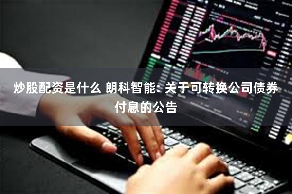 炒股配资是什么 朗科智能: 关于可转换公司债券付息的公告