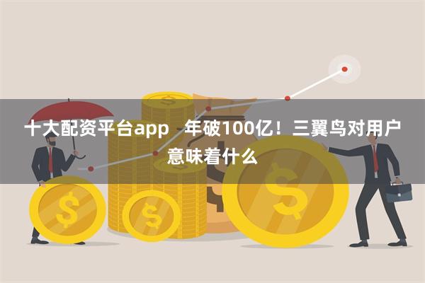 十大配资平台app   年破100亿！三翼鸟对用户意味着什么